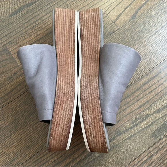 VINCE Leather Platform Slides Sandals 9.5 SASKIA PLATFORM SLIDE SANDALS, TRUFFLE - Picture 9 of 14